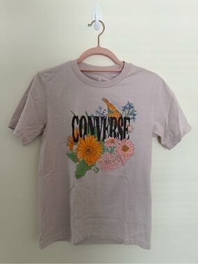 Converse Lavender Tee with Floral Logo